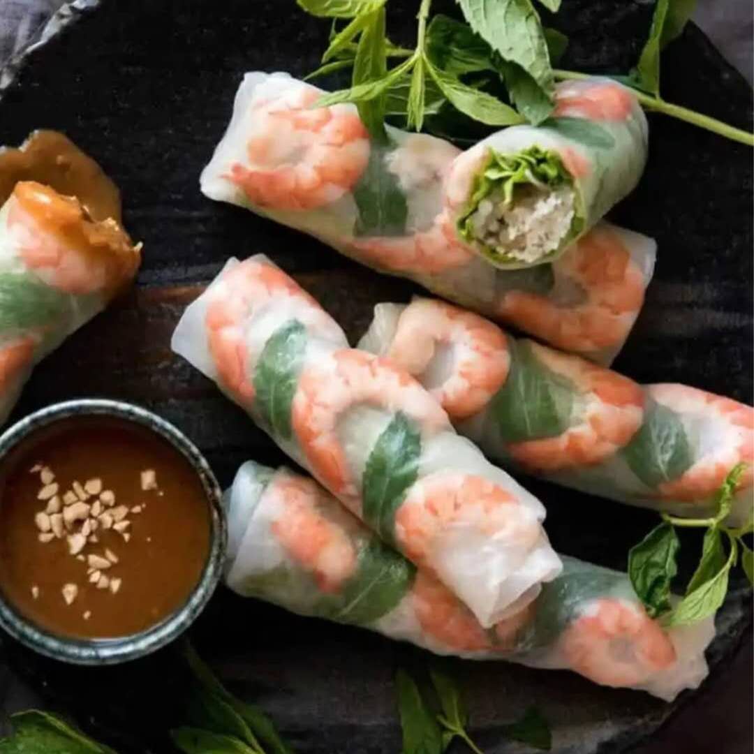 10. Rijst papier shrimp roll