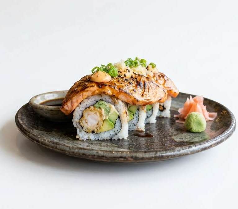 3. Flamed zalm Ebi