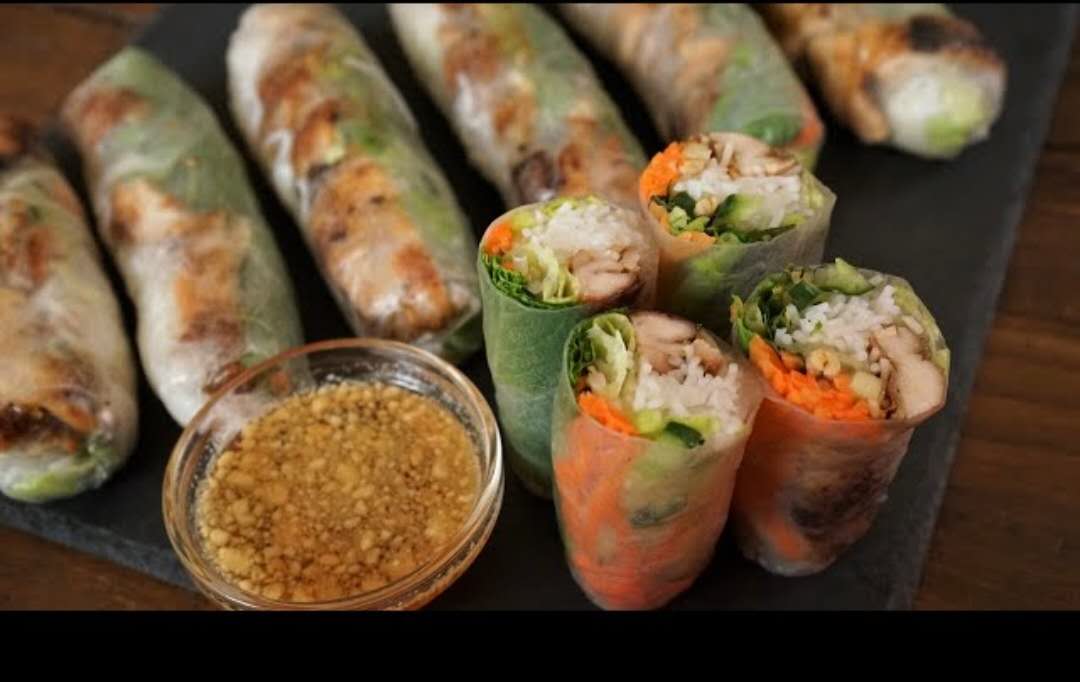 9. Rijst papier kip roll